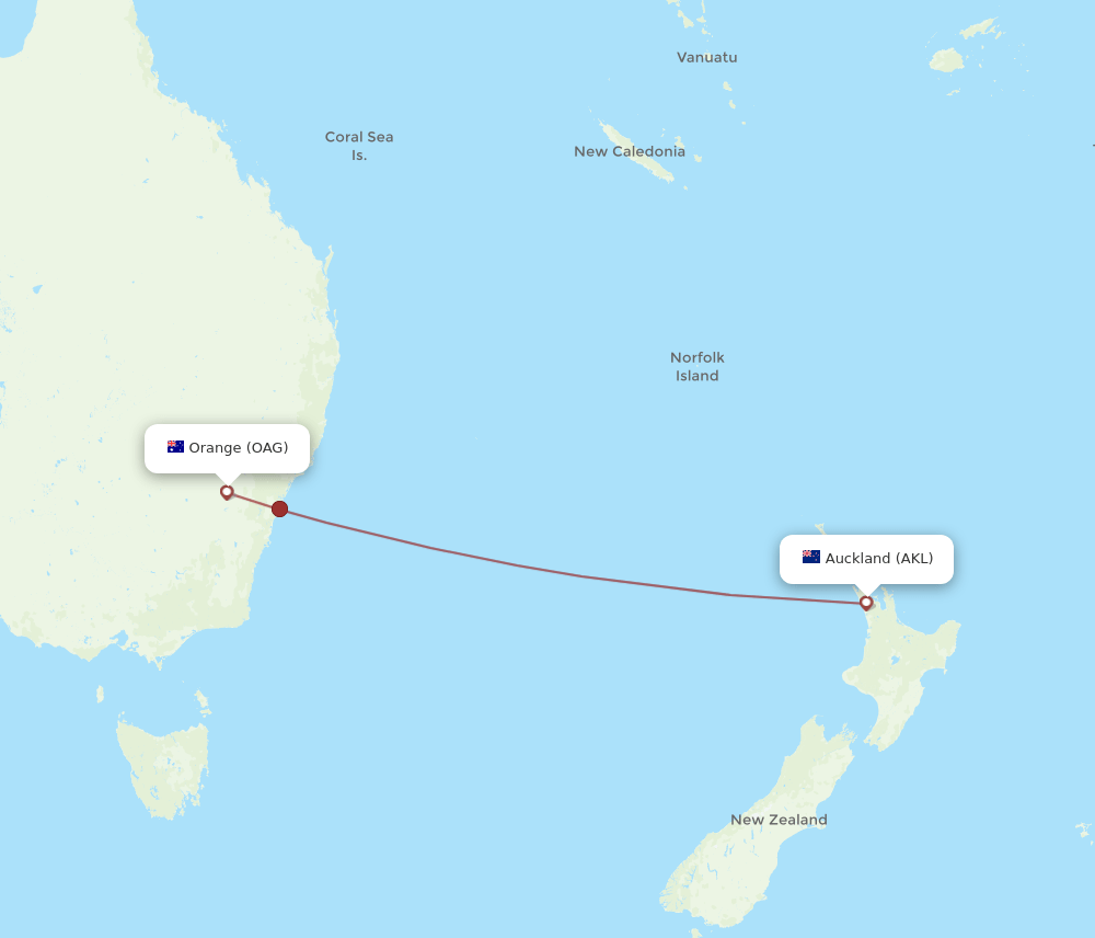 OAG-AKL flight routes