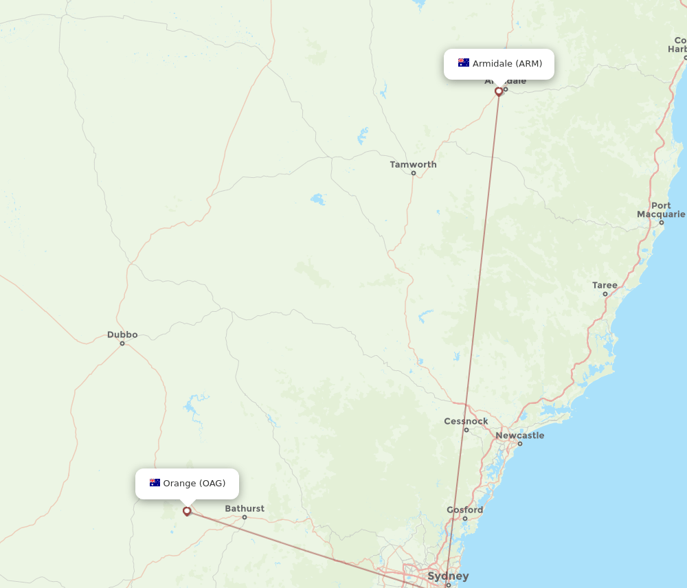 OAG-ARM flight routes