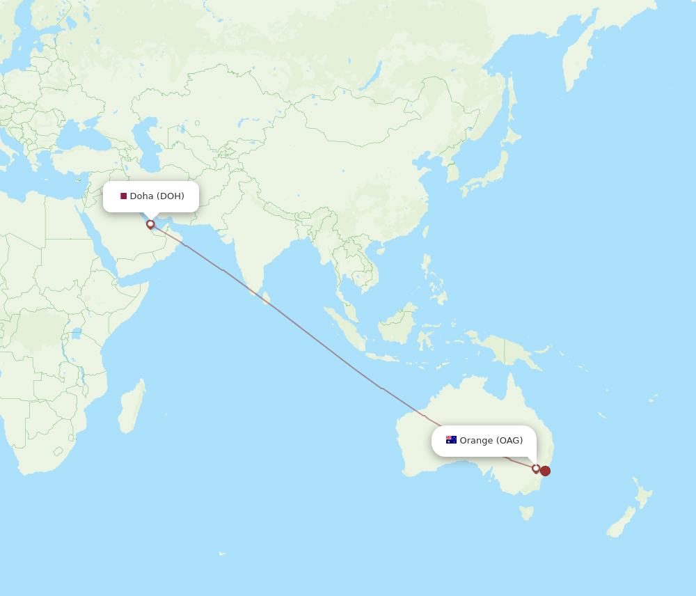 OAG-DOH flight routes