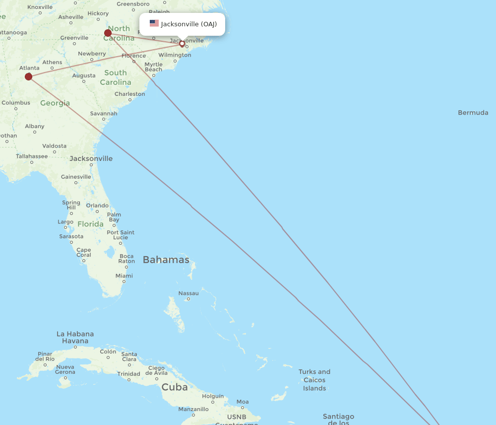OAJ-STT flight routes