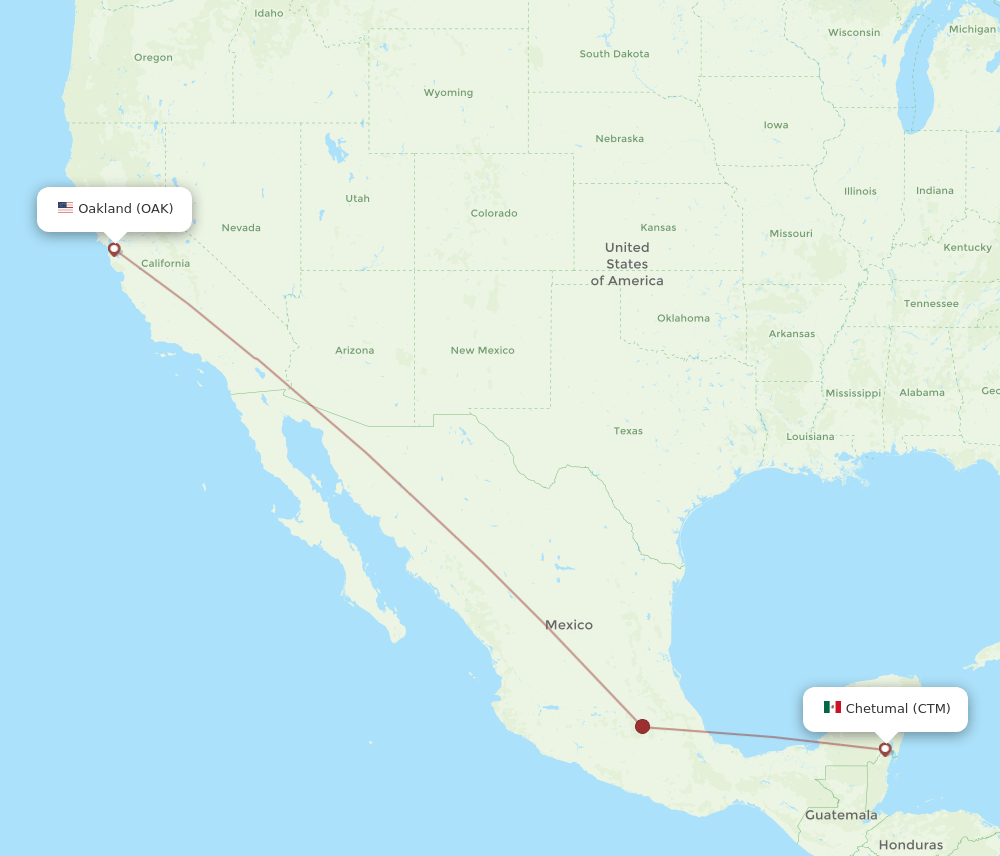 OAK-CTM flight routes