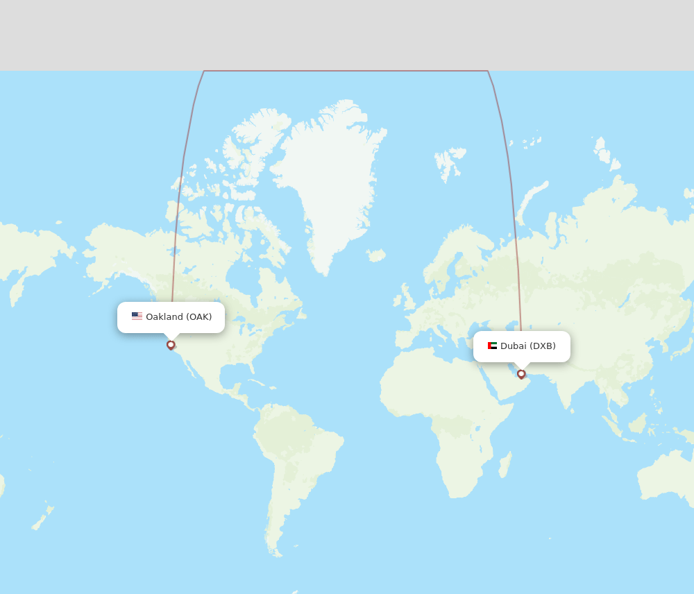 OAK-DXB flight routes