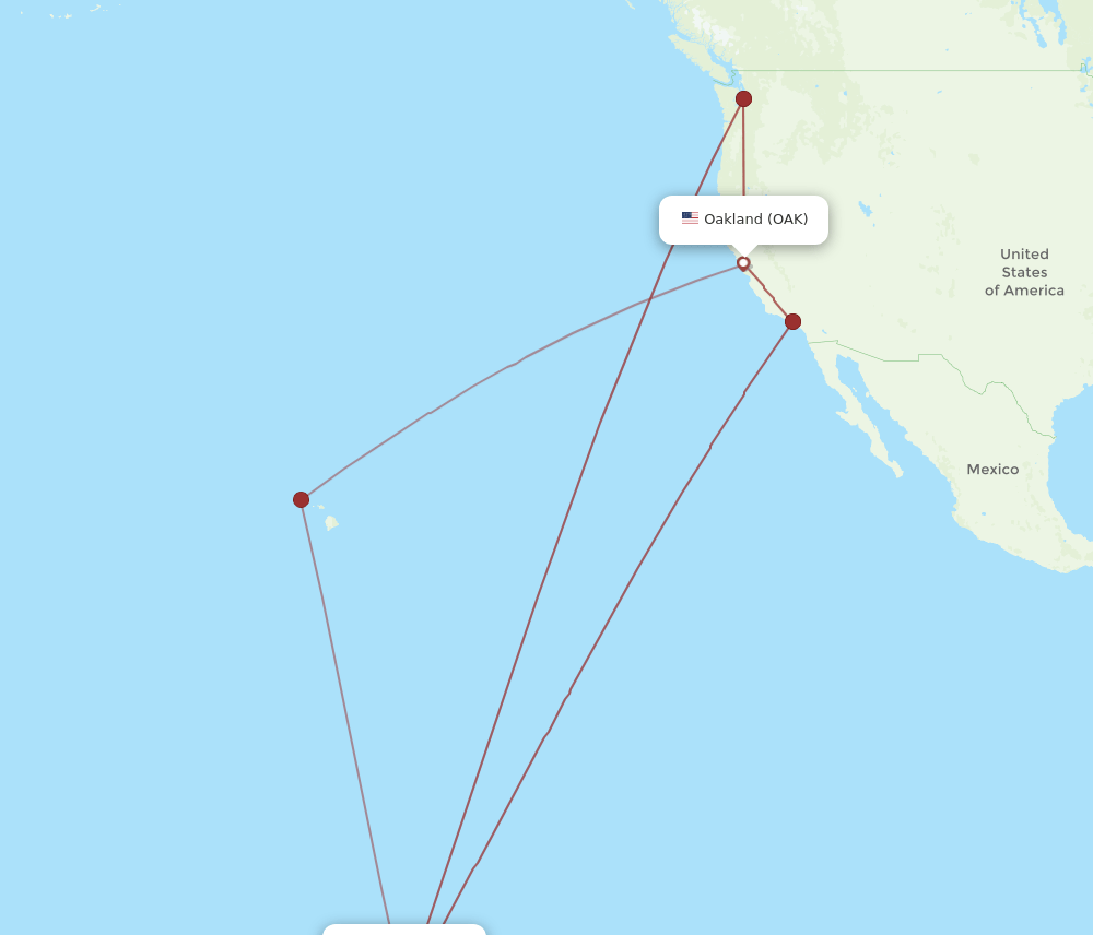 OAK-PPT flight routes