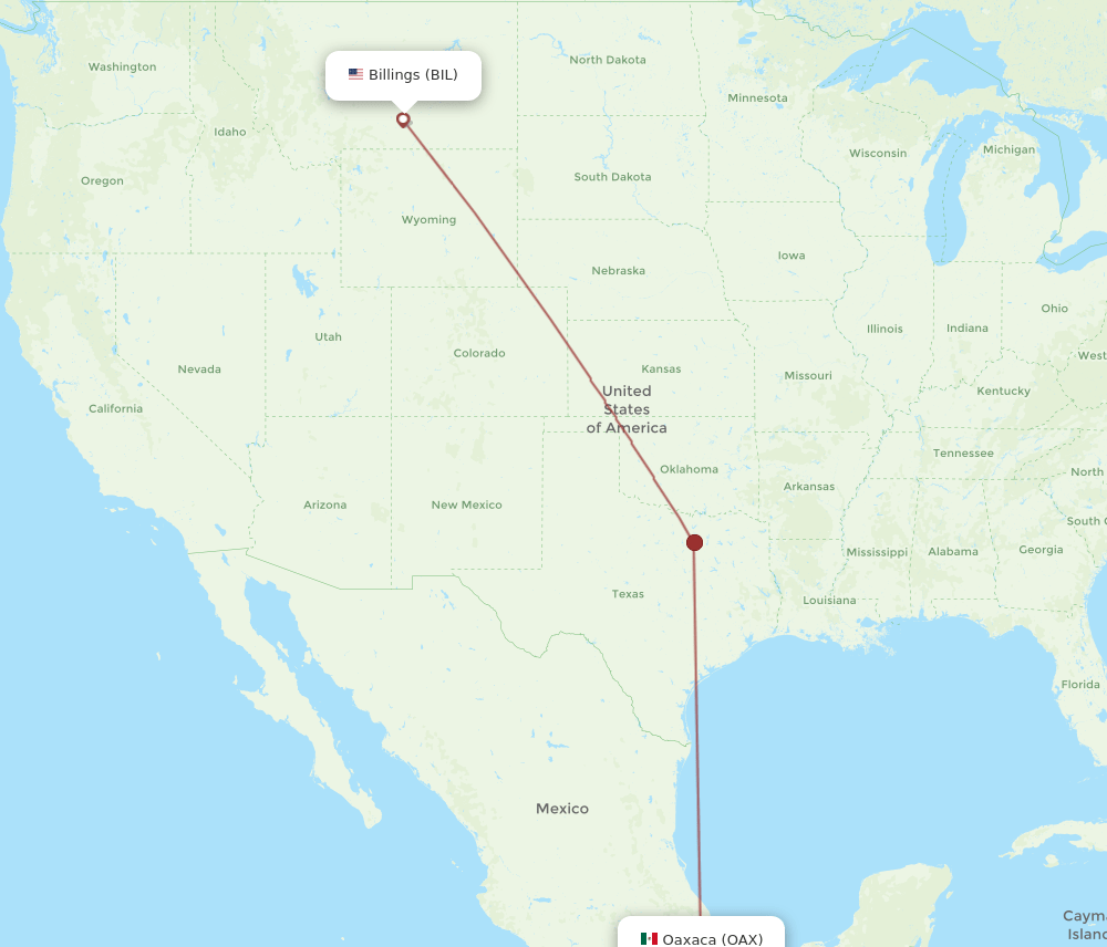 OAX-BIL flight routes