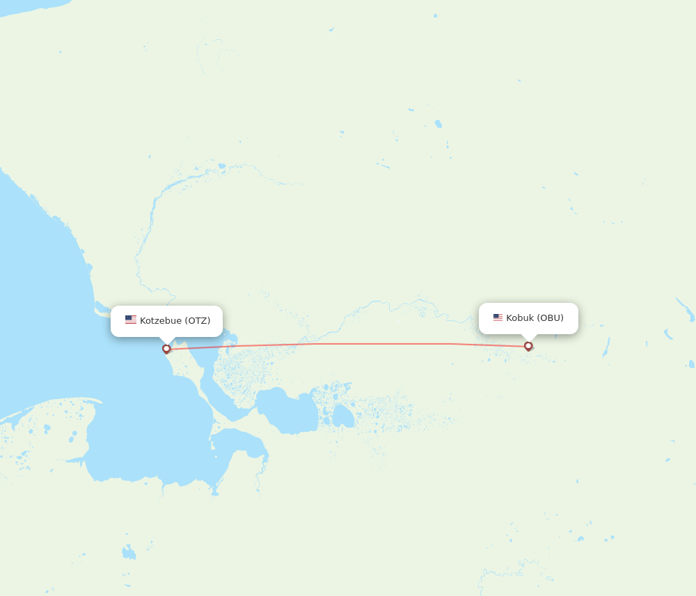 Kobuk - Kotzebue route map and flight paths