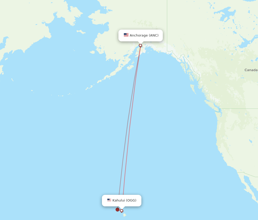 OGG-ANC flight routes