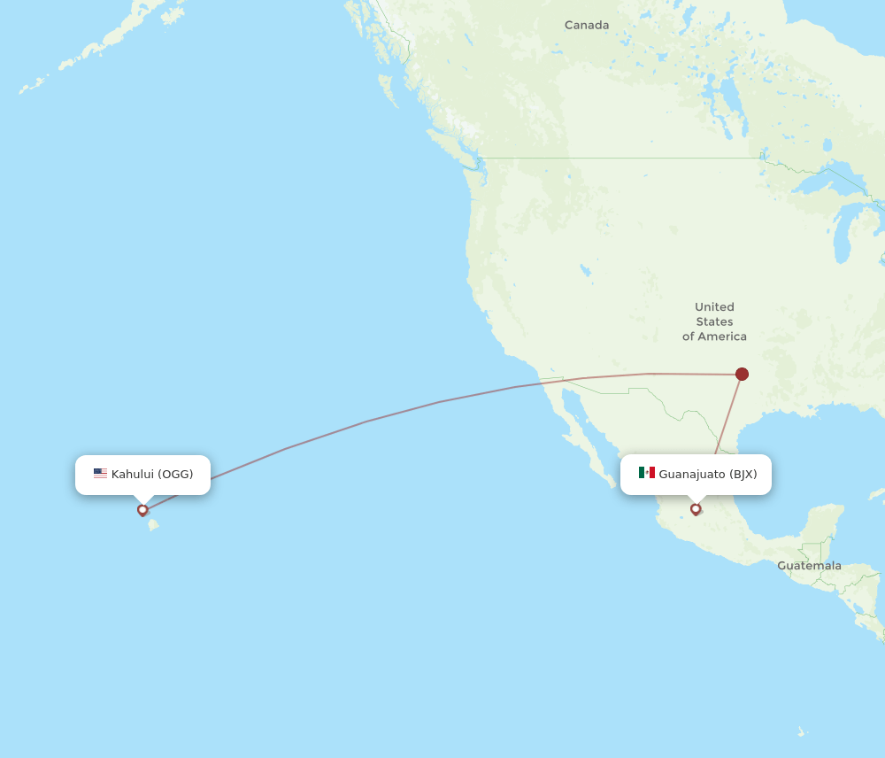 OGG-BJX flight routes