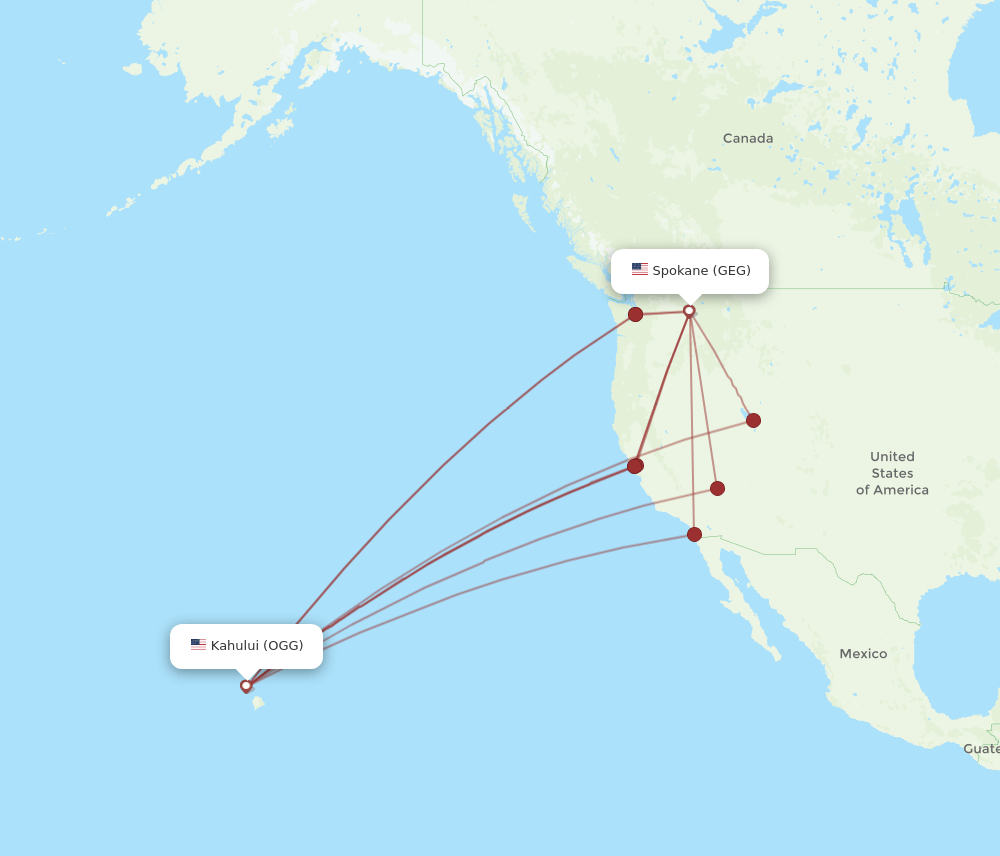 OGG-GEG flight routes