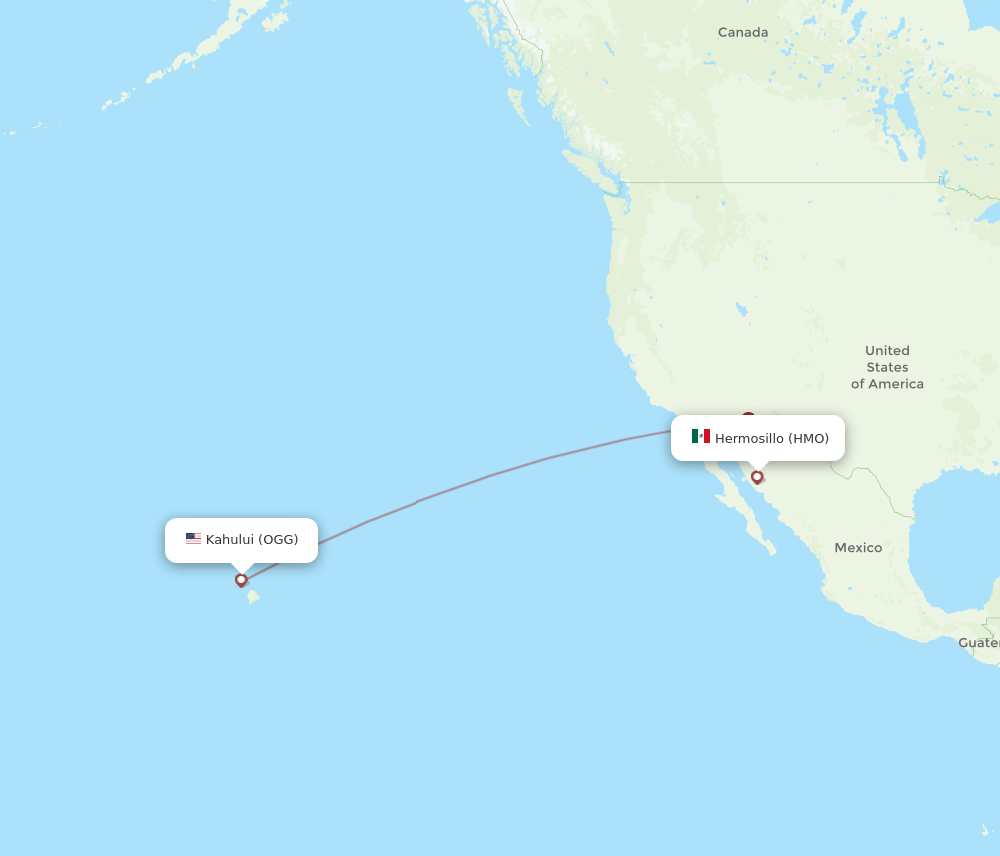 OGG-HMO flight routes