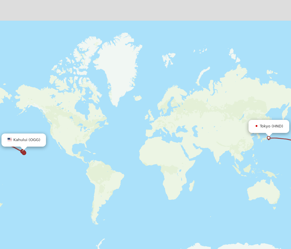 OGG to HND flights and routes map