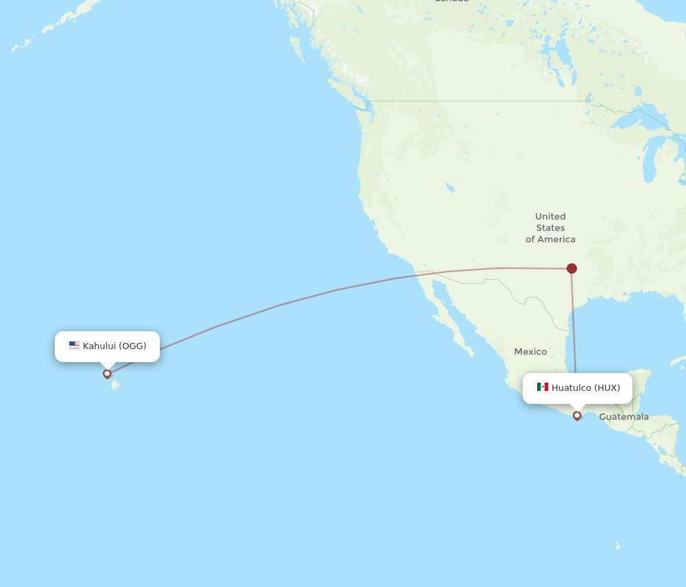 OGG to HUX flights and routes map