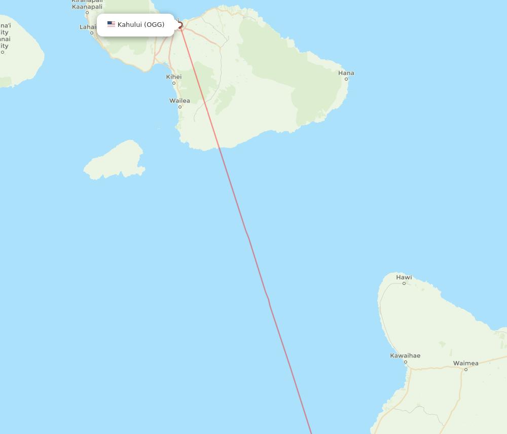 Kahului - Kailua-Kona route map and flight paths