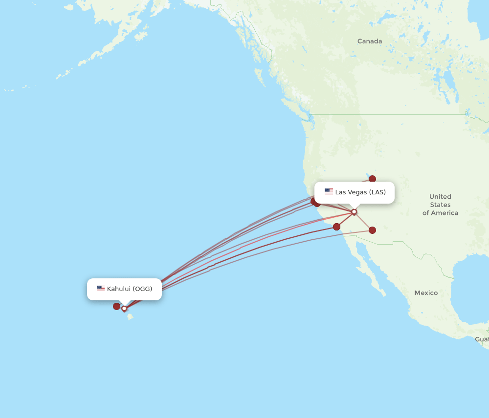 OGG-LAS flight routes