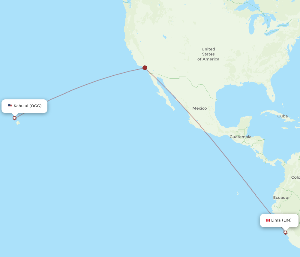 OGG-LIM flight routes