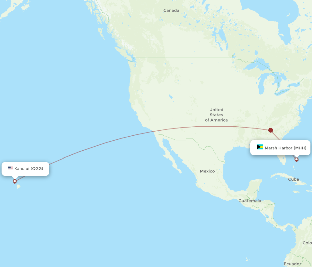 OGG-MHH flight routes
