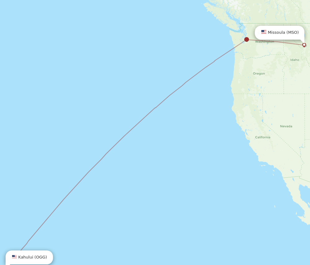 OGG-MSO flight routes
