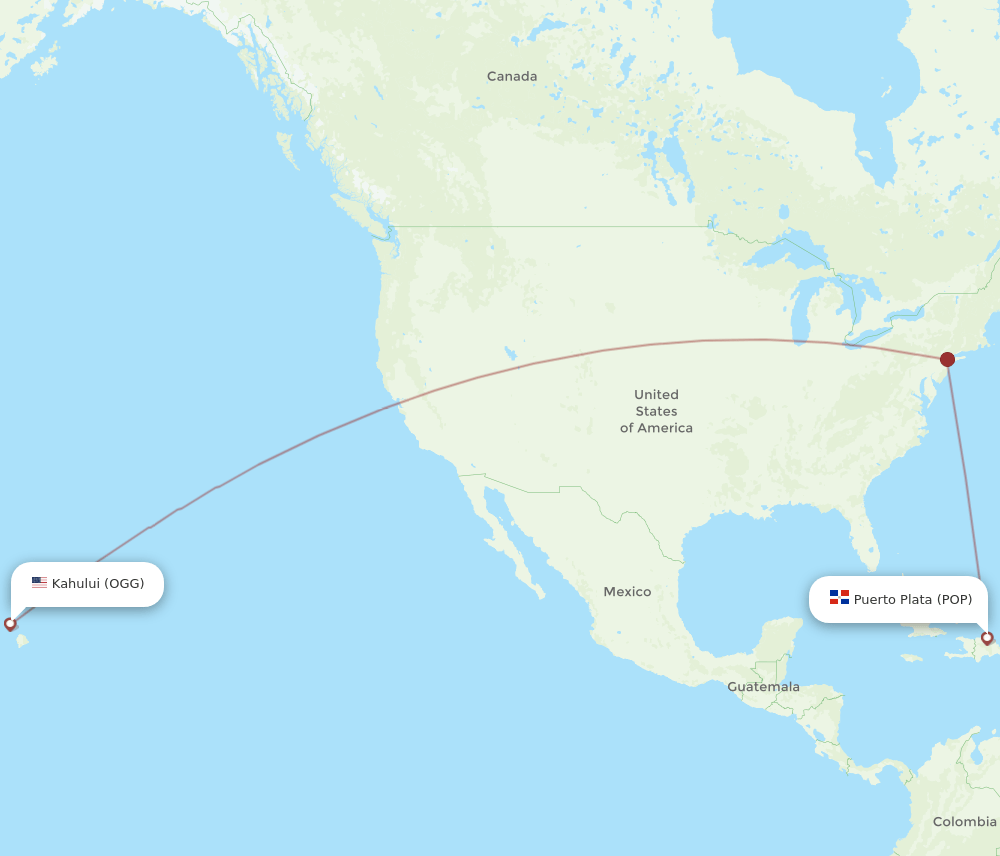 OGG-POP flight routes