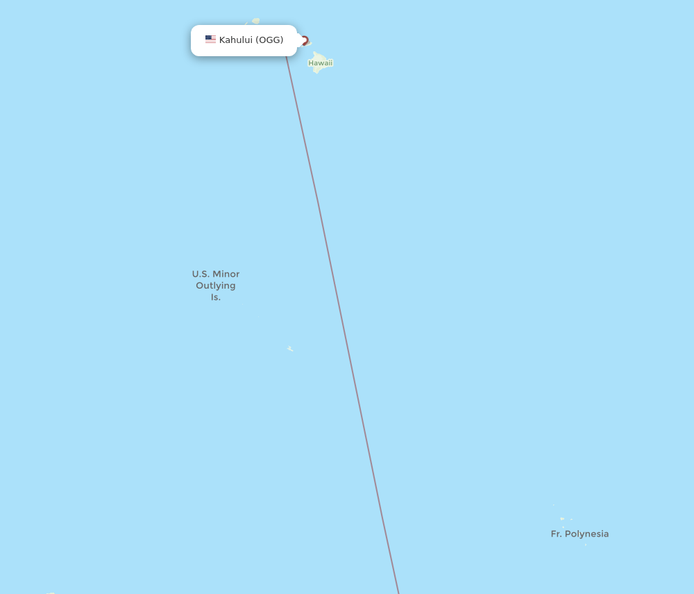 OGG to PPT flights and routes map
