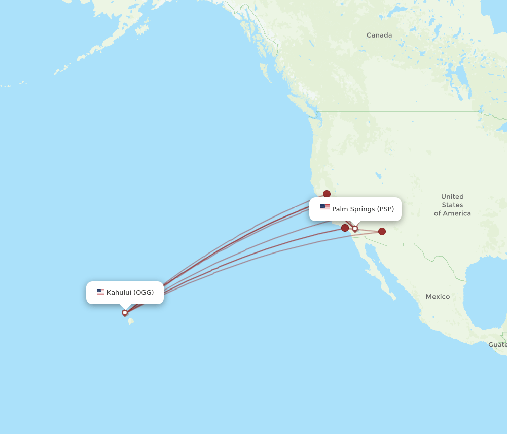 OGG-PSP flight routes