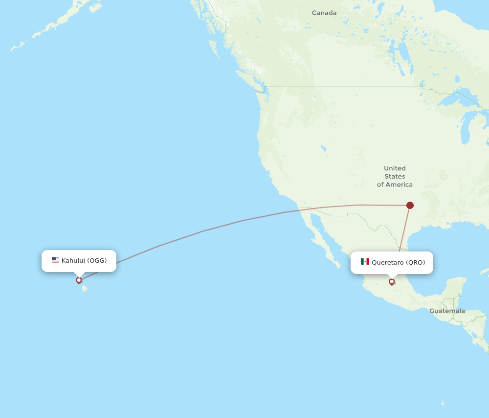 OGG-QRO flight routes