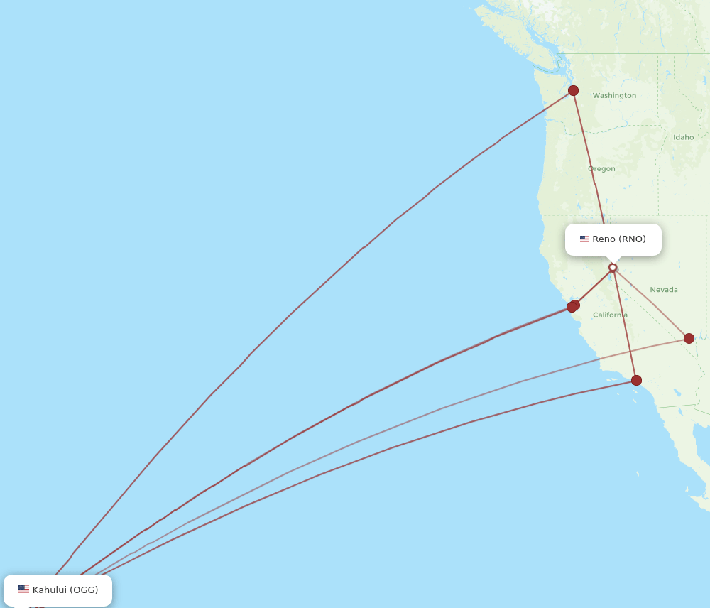 OGG-RNO flight routes