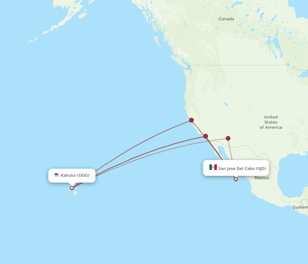 OGG-SJD flight routes