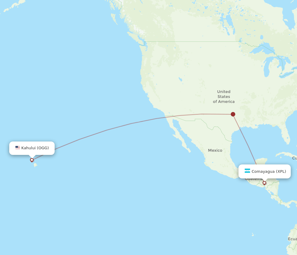 OGG-XPL flight routes