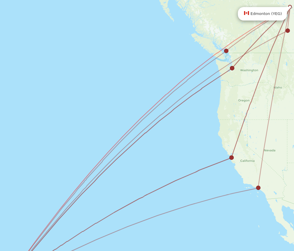 OGG to YEG flights and routes map