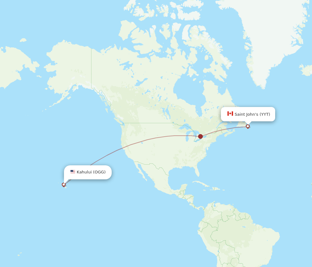 OGG-YYT flight routes