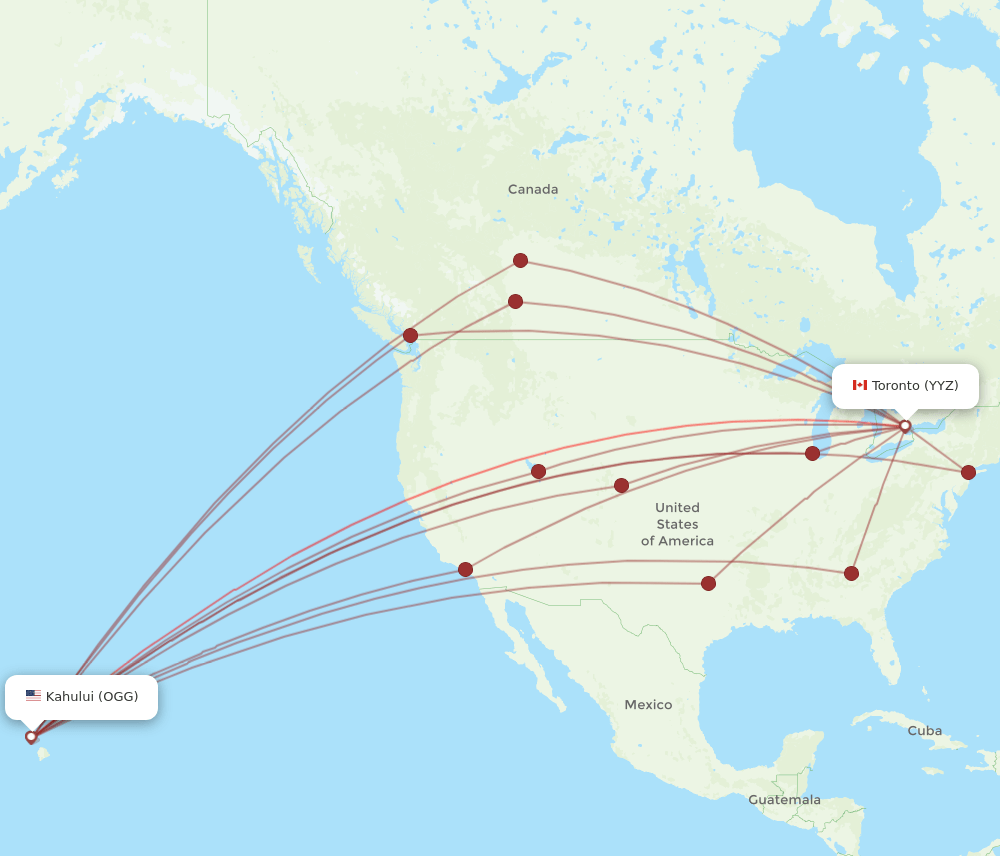 OGG-YYZ flight routes