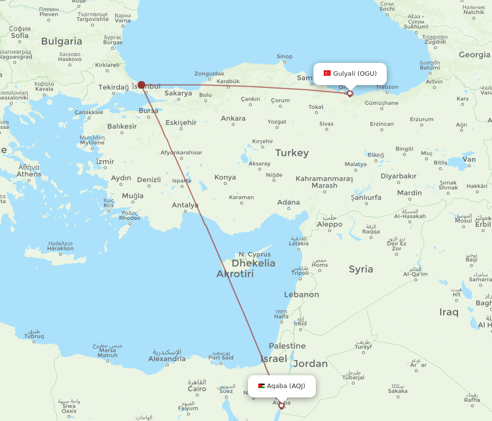 OGU-AQJ flight routes