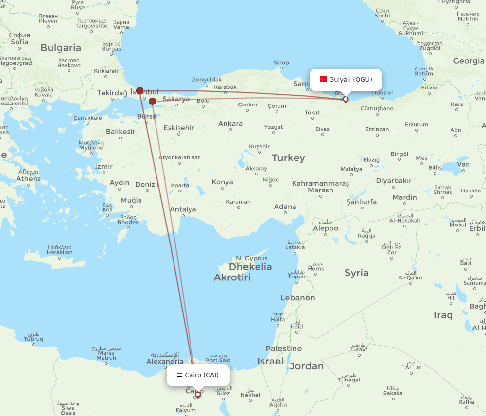 OGU-CAI flight routes