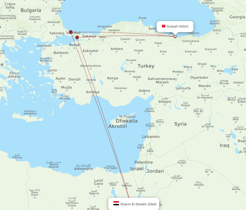 OGU-SSH flight routes