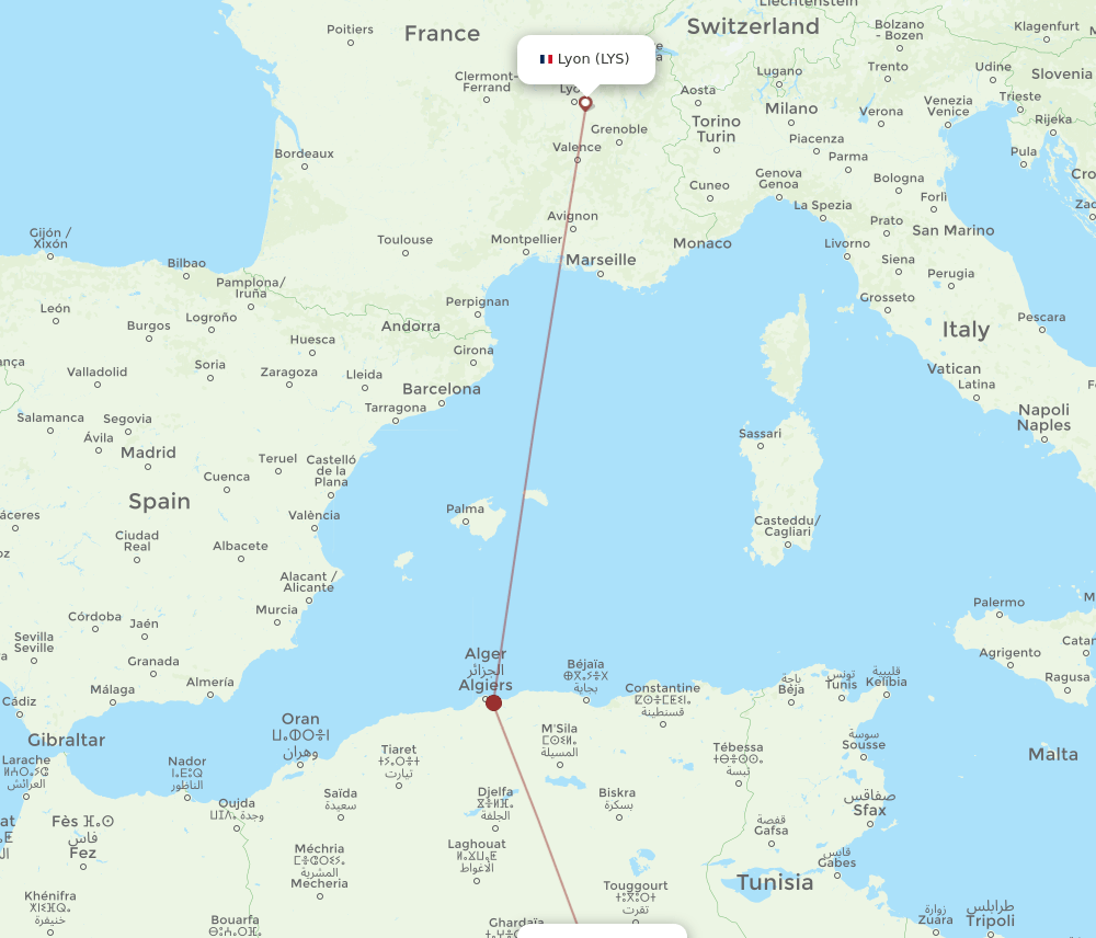 OGX-LYS flight routes