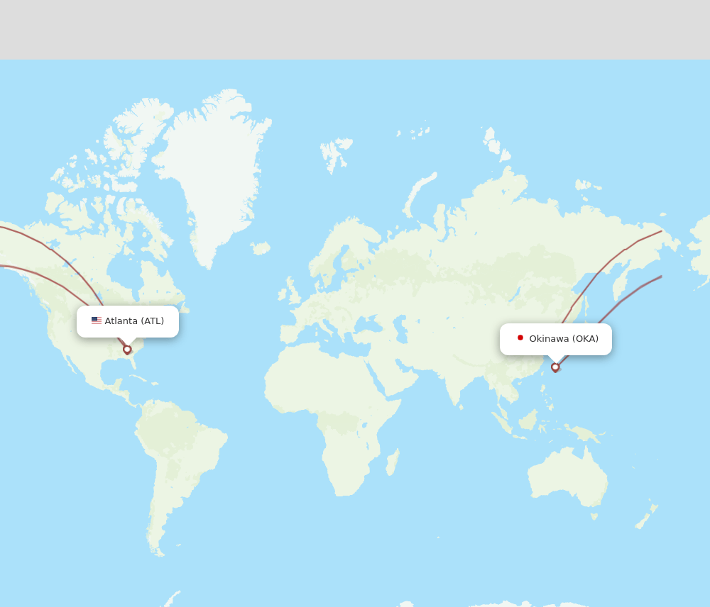 OKA to ATL flights and routes map