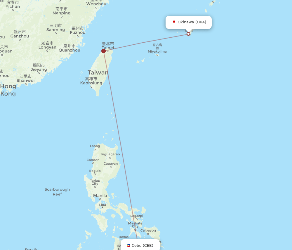 OKA-CEB flight routes
