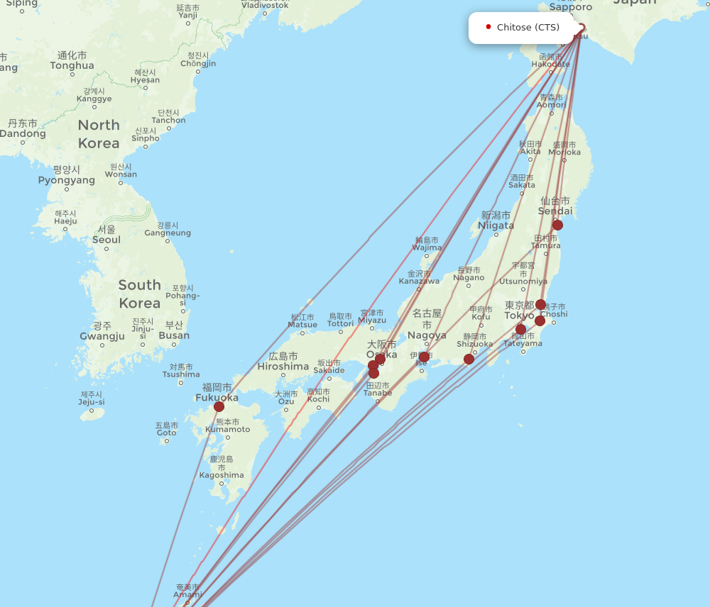 OKA to CTS flights and routes map