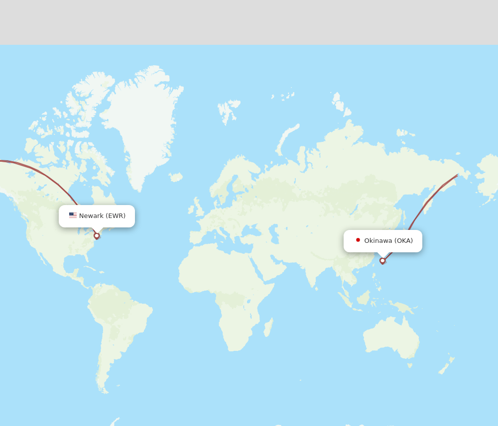 OKA to EWR flights and routes map