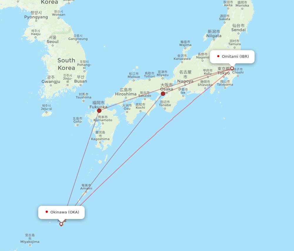 OKA-IBR flight routes