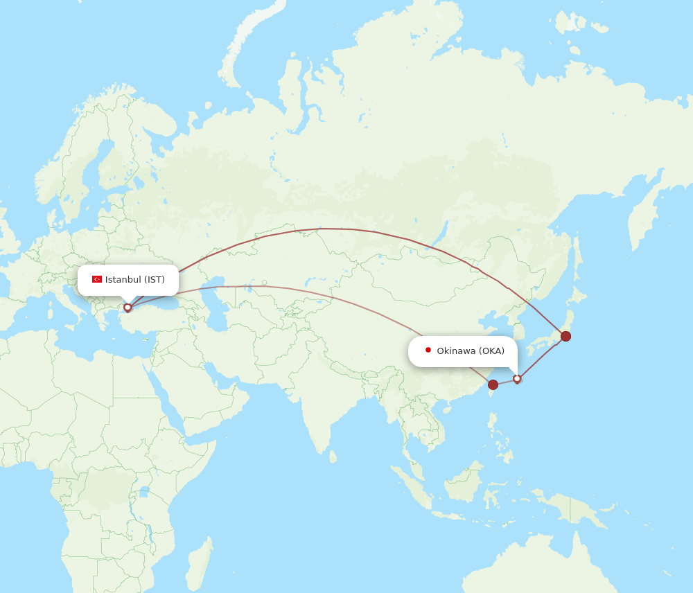 OKA-IST flight routes