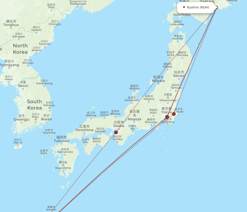 OKA-KUH flight routes