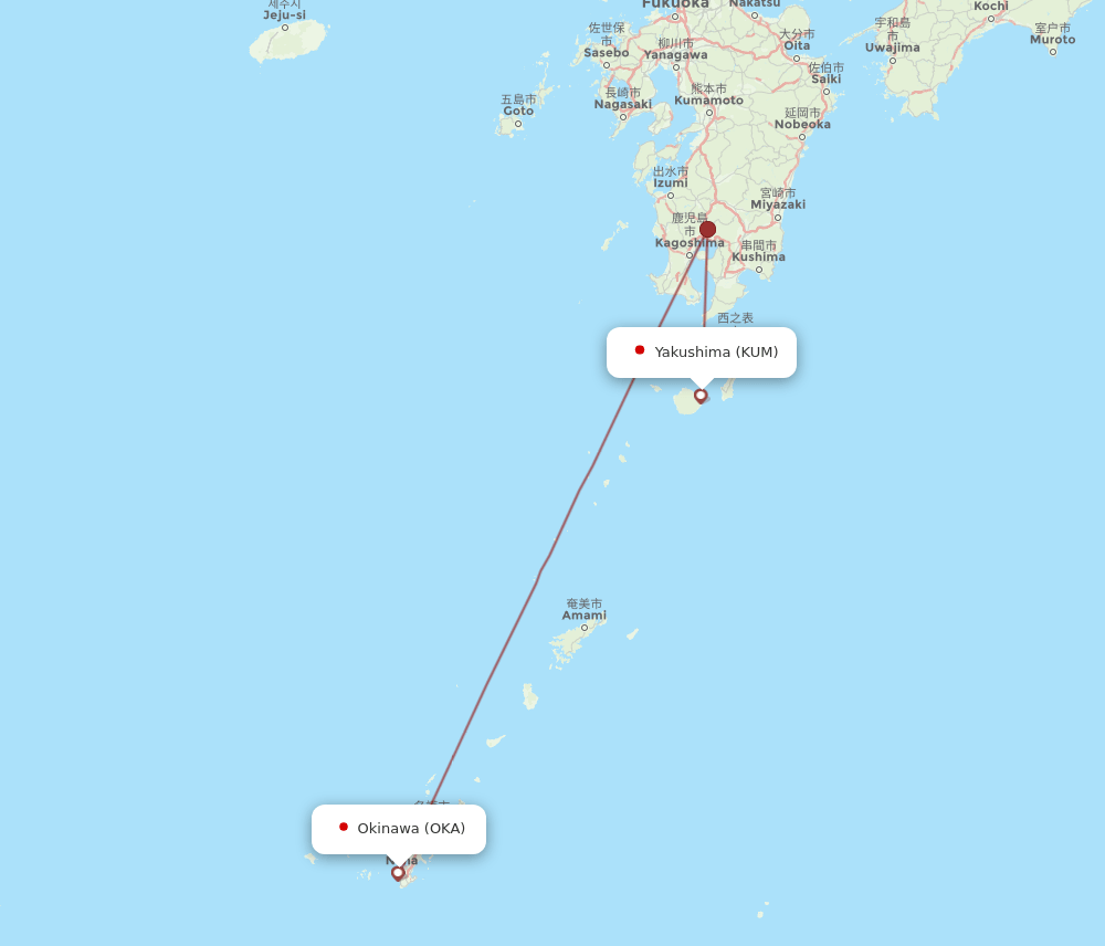 OKA-KUM flight routes
