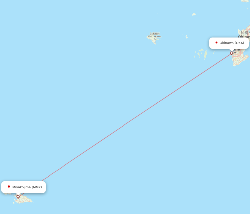 OKA to MMY flights and routes map