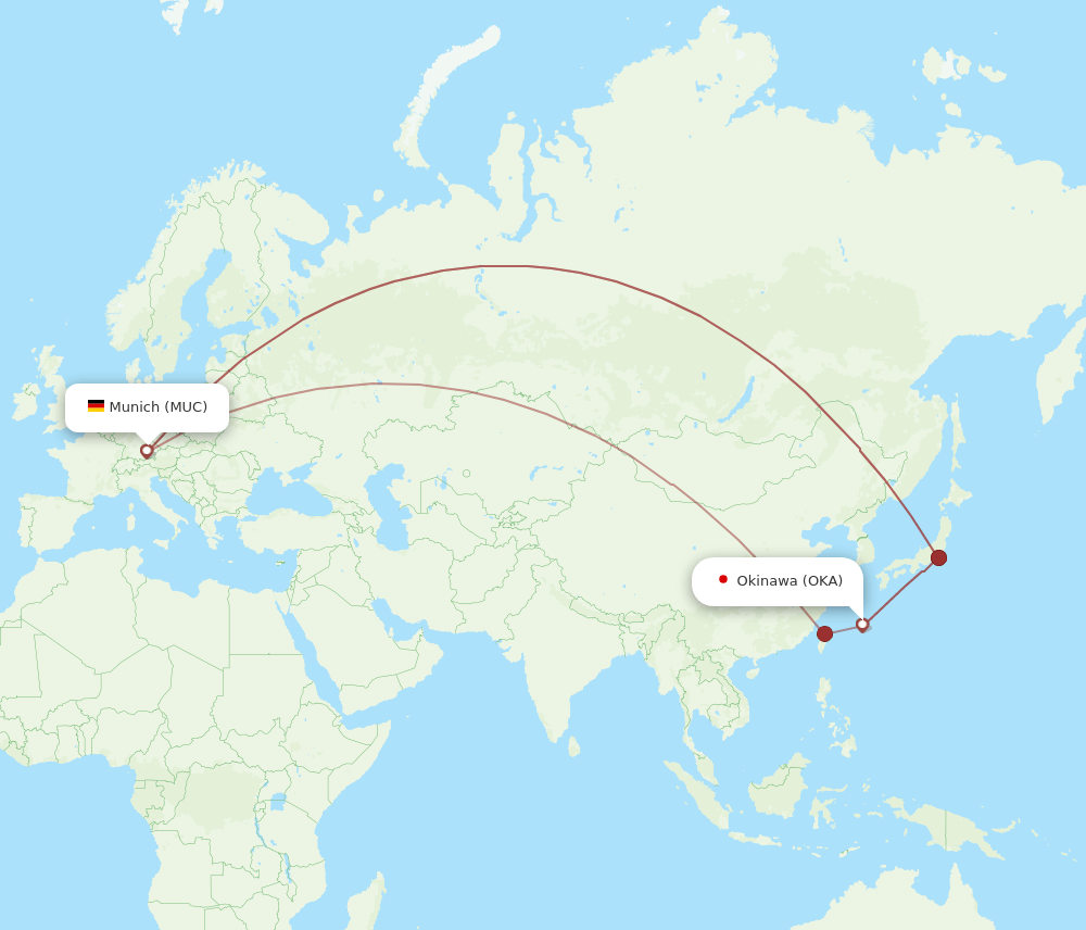 OKA-MUC flight routes