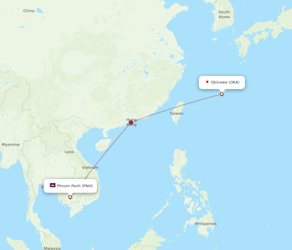 OKA-PNH flight routes