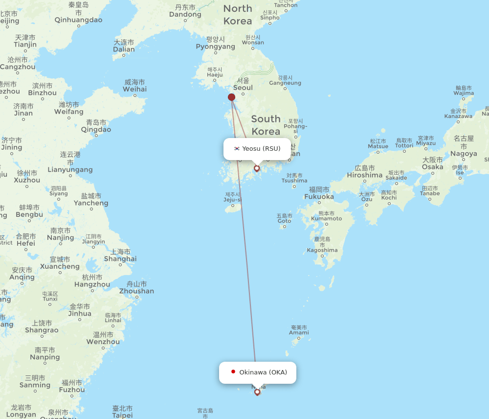 OKA-RSU flight routes