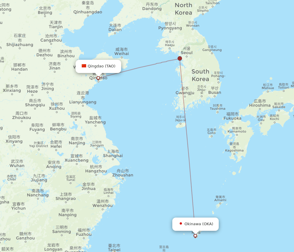 OKA-TAO flight routes