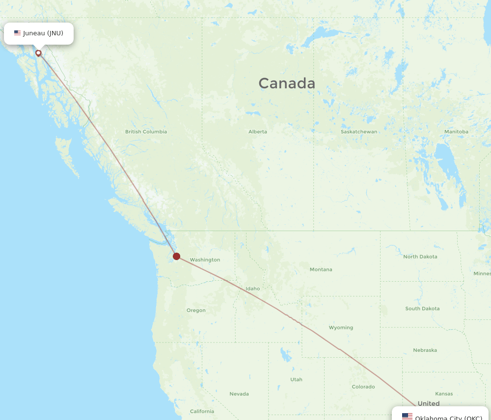 OKC-JNU flight routes