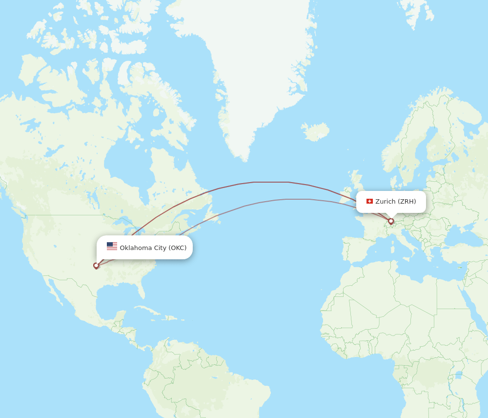 OKC-ZRH flight routes