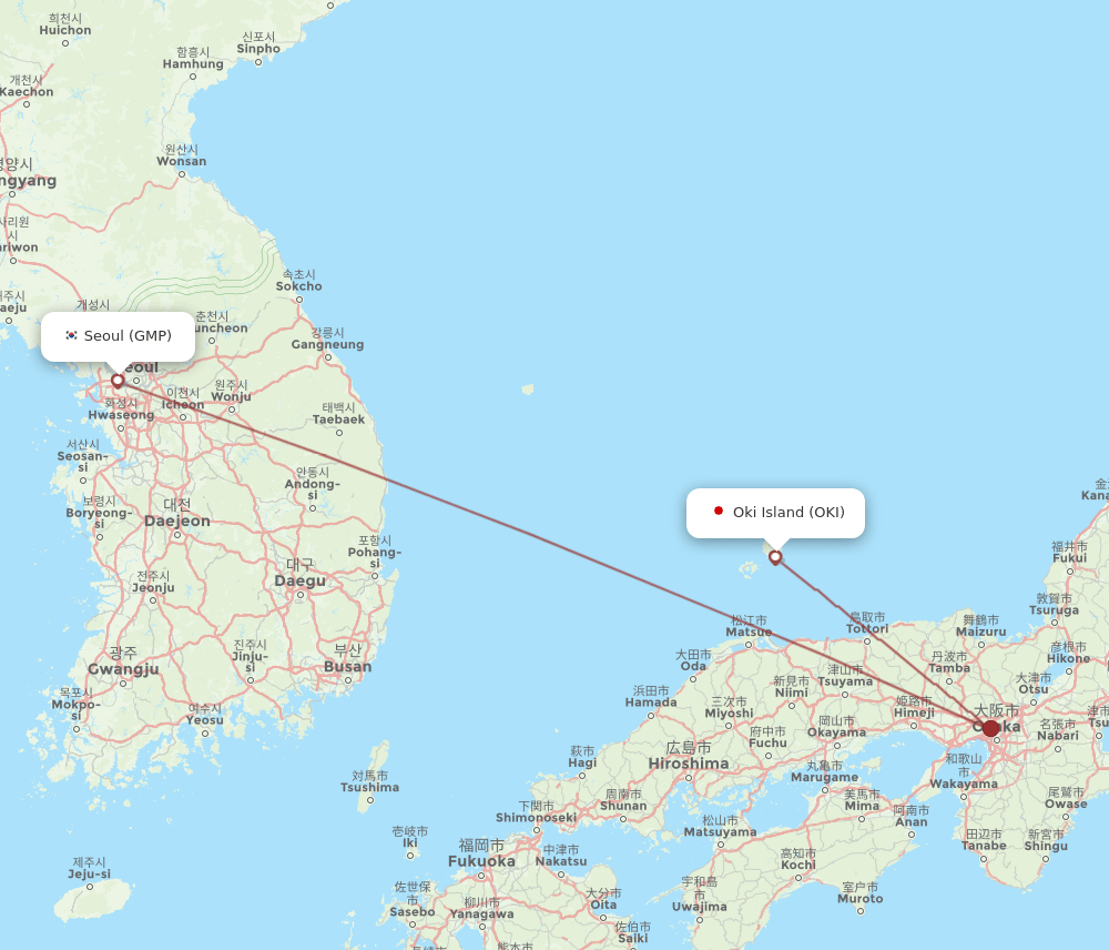 OKI-GMP flight routes